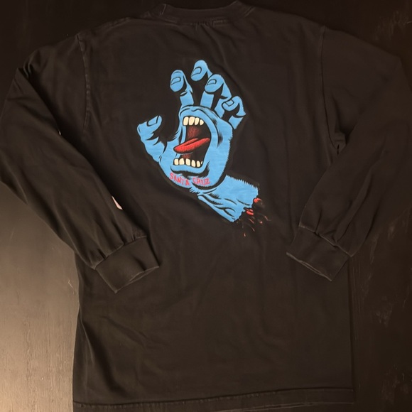 Santa Cruz Skateboards Black Long Sleeve Tee with Blue Graphic size L - Picture 3 of 5